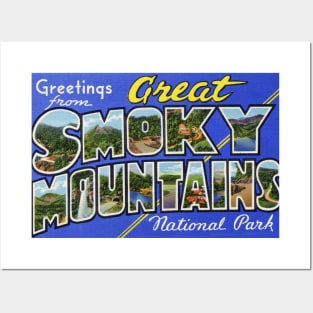 Greetings from Great Smoky Mountains National Park - Vintage Large Letter Postcard Posters and Art